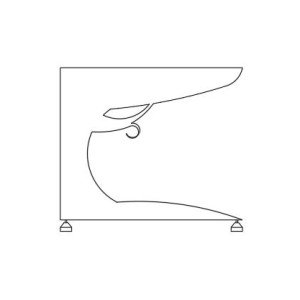 곡선이 있는 책상 입면도