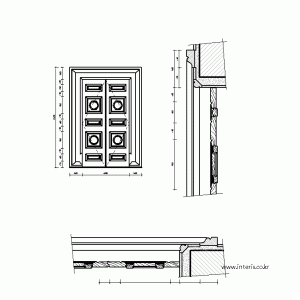 여닫이목문 상세도 CD-DO-HG-WD034