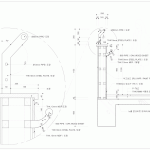 난간상세도 - 스틸파이프난간 CDSH041