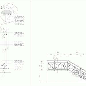 난간상세도 - 스틸파이프난간 CDSH040