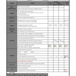 공사현장 장비별 안전점검표