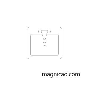 세면대 평면도 cad dwg b-la-pf003