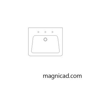 세면대 평면도 cad dwg b-la-pf004