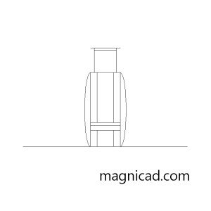 가구부속 캐스터 입면 캐드 d-f-ca009
