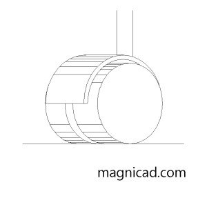 가구부속 캐스터 입면 캐드 d-f-ca011